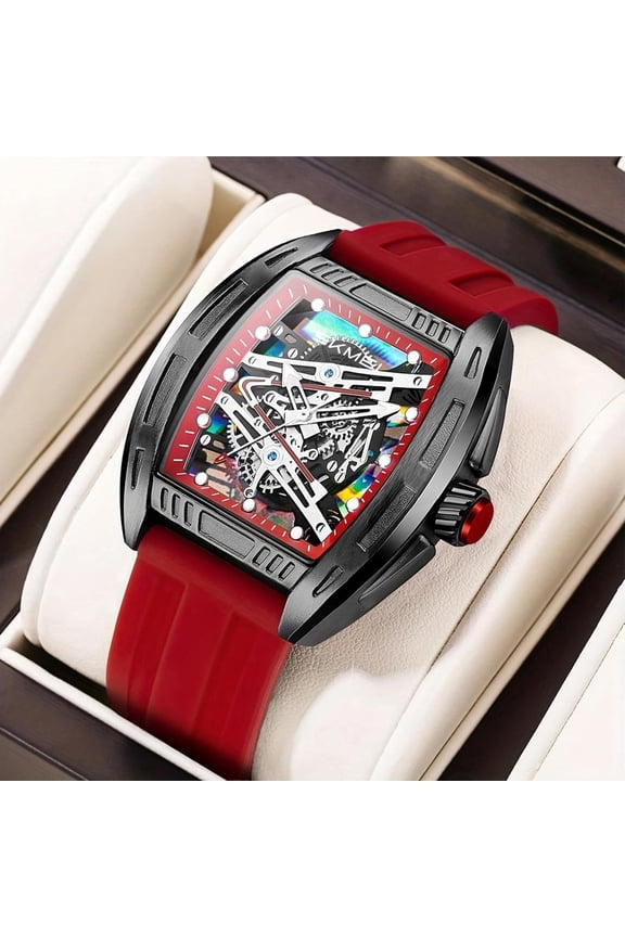 Fashion Big Face Analog Quartz Skeleton Watches for Men with Luminous Men's Waterproof Luxury Automatic Wristwatch