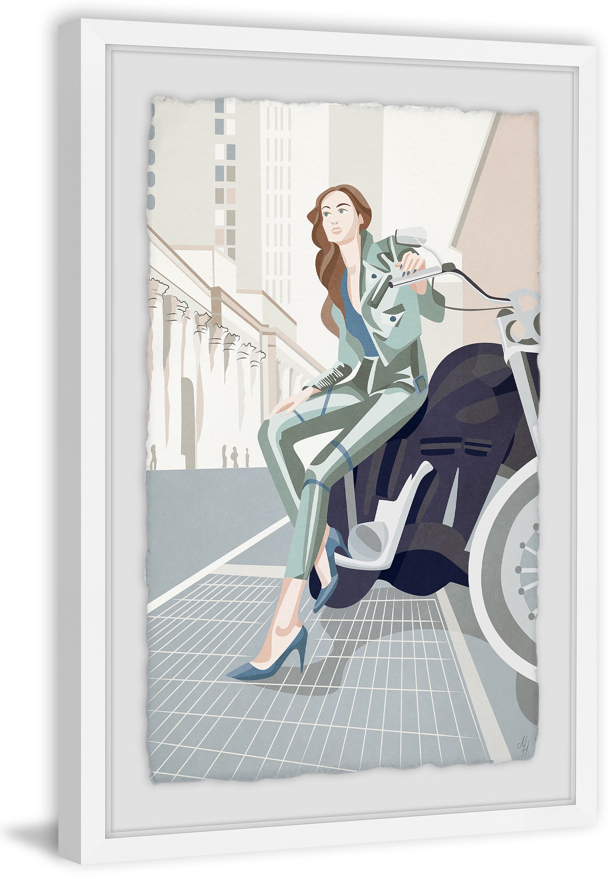 Fashion Bike Framed Painting Print
