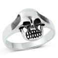 thumbnail image 1 of Fashion Biker Skull Ring .925 Sterling Silver Band Jewelry Female Male Unisex Size 12, 1 of 4