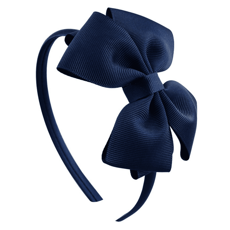 Fashion Black Bow Headband Bowknot Headband Big Bow Grosgrain Ribbon Hair Hoop Headband Navy blue