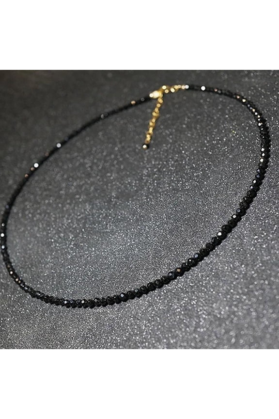 Fashion Black Crystal Beads Choker Necklace For Women Bohemian Beaded Short Female Necklace New Party