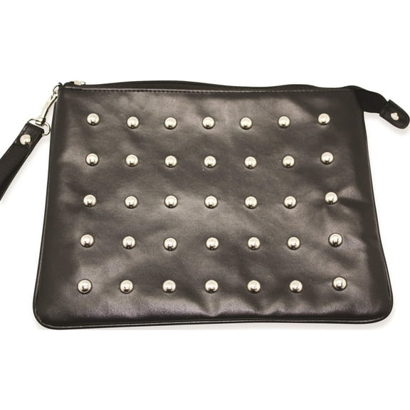 Fashion Black Faux Leather Tablet Case With Rivets (8.5 X 10) Made In China gm12305