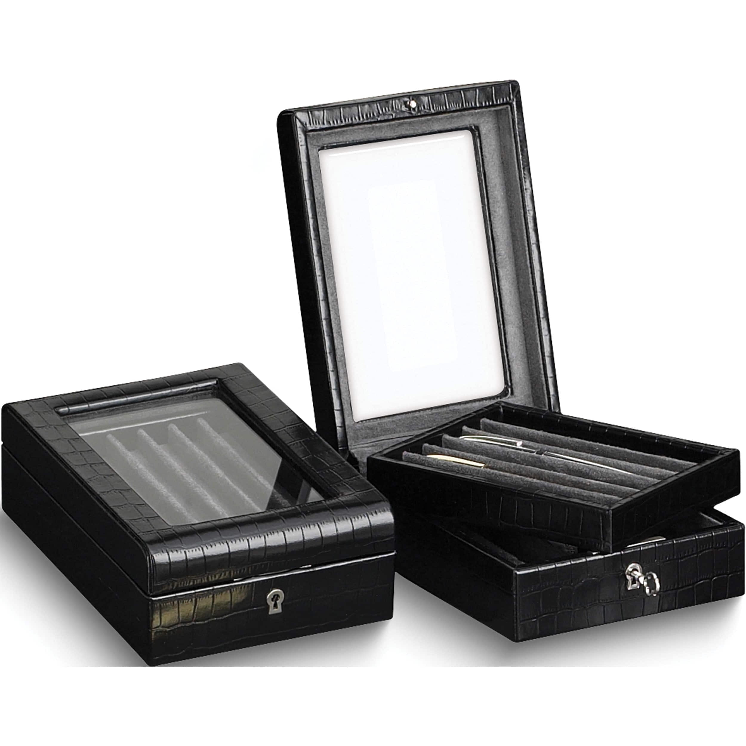Fashion Black Leather Pen Display Box (8.25 X 6.15) Made In China gp9916