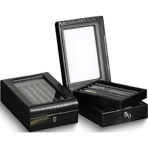 Fashion Black Leather Pen Display Box (8.25 X 6.15) Made In China gp9916