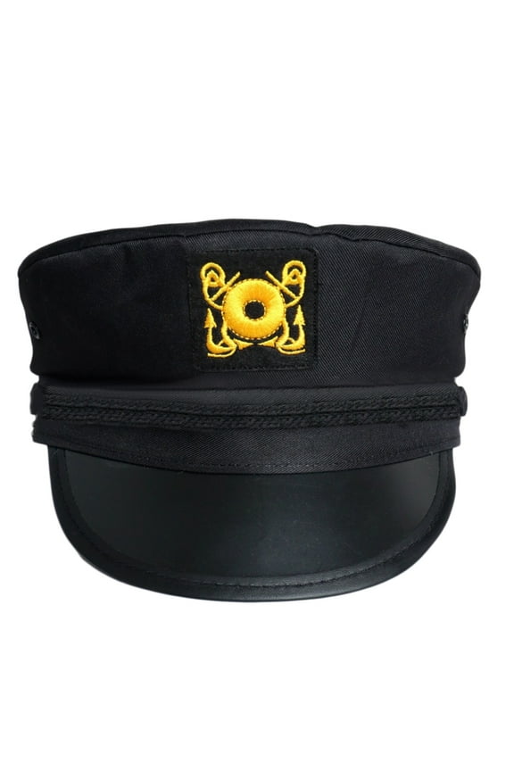 Fashion Black Navy Marine Captain Nauticals Sailor Hat Cap Captain Hat