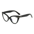 thumbnail image 1 of Fashion Black Thick Oversized Cat Eye Reading Glasses 1.50 for Women, Classic Anti-blue Light Readers Presbyopic Glasses +1.50 Strength, 1 of 8