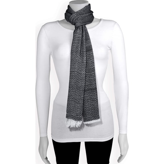 Fashion Black/White Fashion Scarf (72 X 18) Made In India gm13170