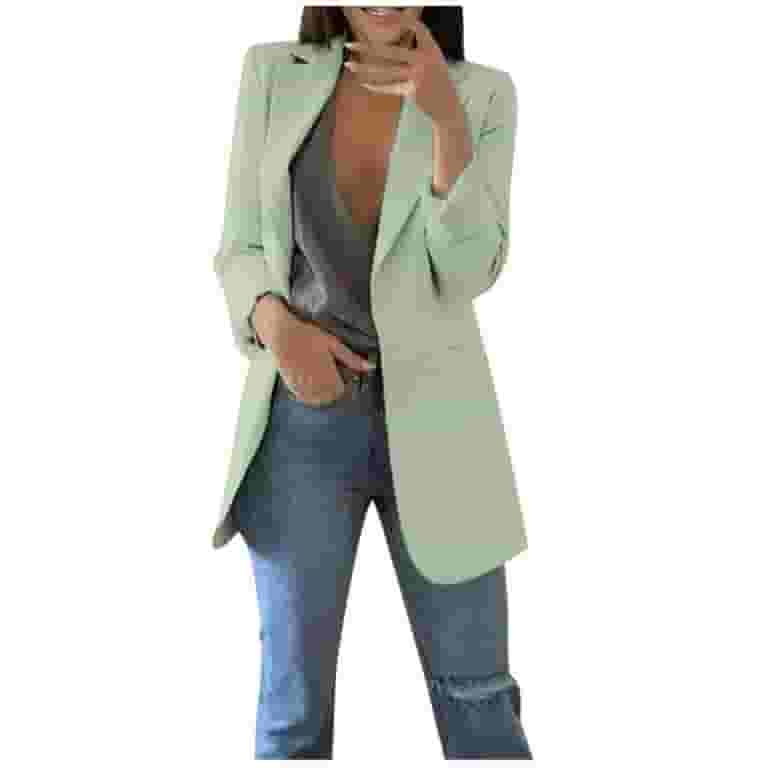 Fashion Blazer Suit Jackets for Women Slim Fit Long Sleeve Notched