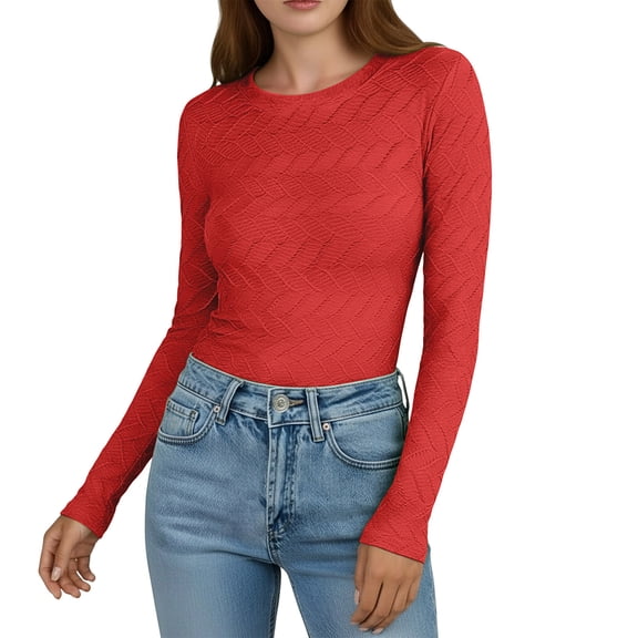 Fashion Blouses for Women Casual Womens Long Sleeve Shirts Going Out Tops Base Layer Tops Women Solid Color Shirts Rib Slim Tops