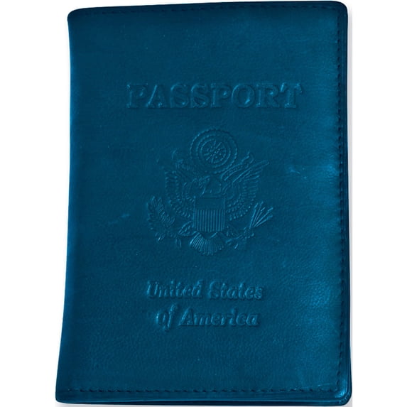 Fashion Blue Leather Passport Cover (4 X 5.75) Made In India gm1851