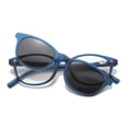 thumbnail image 1 of Fashion Blue Square Reading Glasses 3.00 for Men Polarized Outdoor Magnetic Clip-on Sunglasses Plastic Presbyopic Glasses for Women UV +3.00, 1 of 5