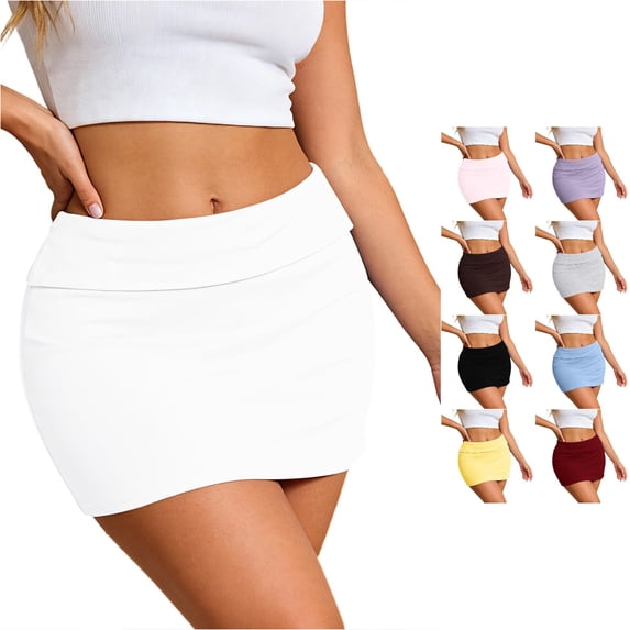 Fashion Bodycon Skirt Stretchy Tight Fitted Solid Color Clubwear Party Casual Short Skirt Women's Athletic Skirts XL