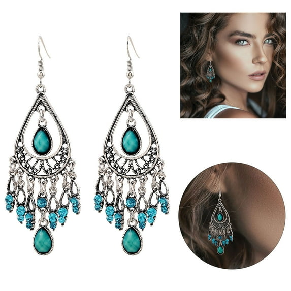 Fashion Bohemian Vintage Carved Water Drop Tassel Earrings, Xinsrenus Under $5! Fashion Bohemian Vintage Carved Water