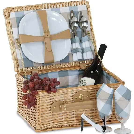 Fashion Boothbay 2 Person Natural Picnic Basket (14 X 10) Made In China gm19774