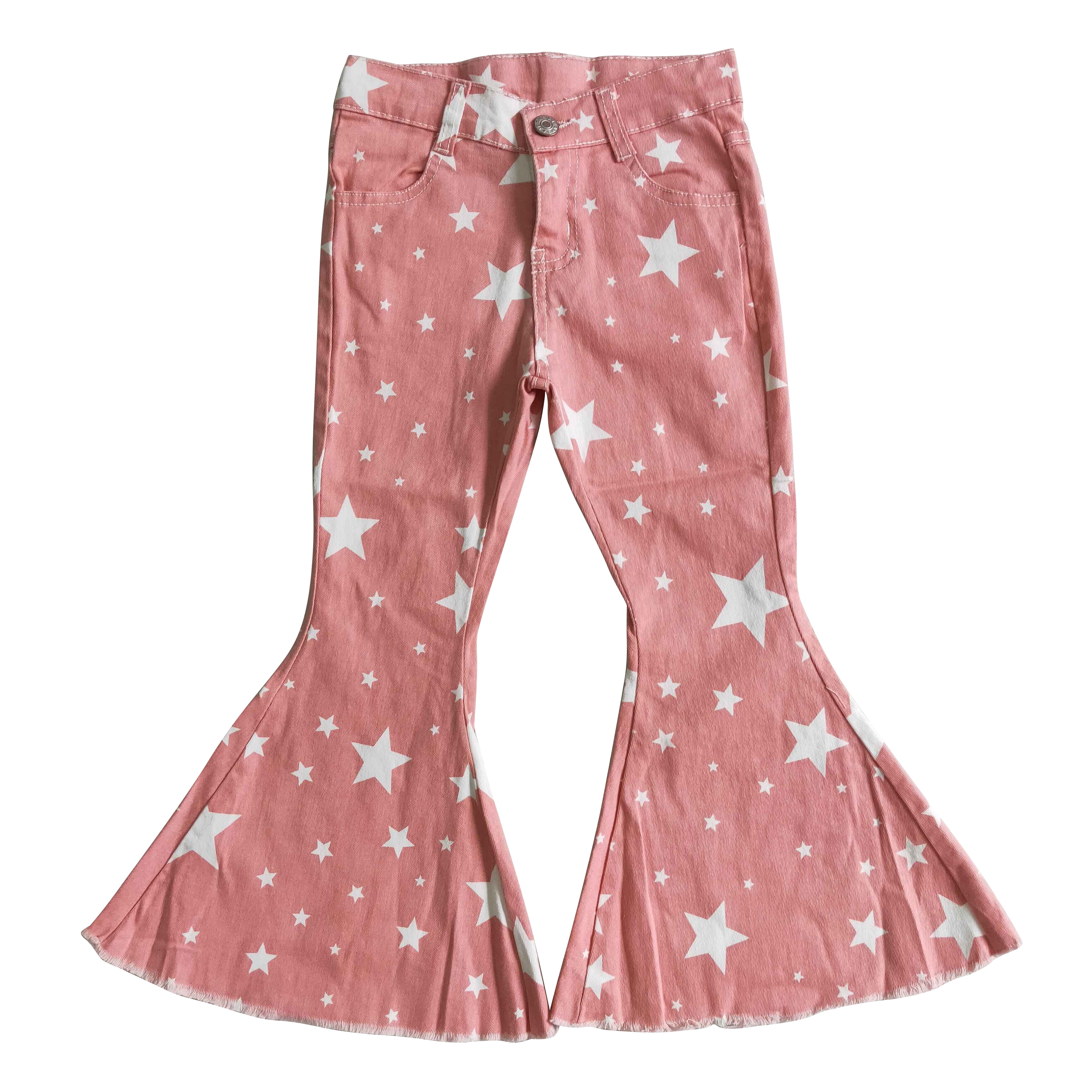 Fashion Boutique New Denim Pants Jeans Little Girls Jeans Pink Star