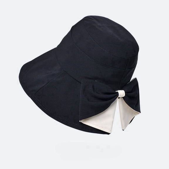 Fashion Bow Decor Sun Hat for Women, Summer Wide Brim Fisherman Hat, Outdoor Travel UV Protection Shading Hat