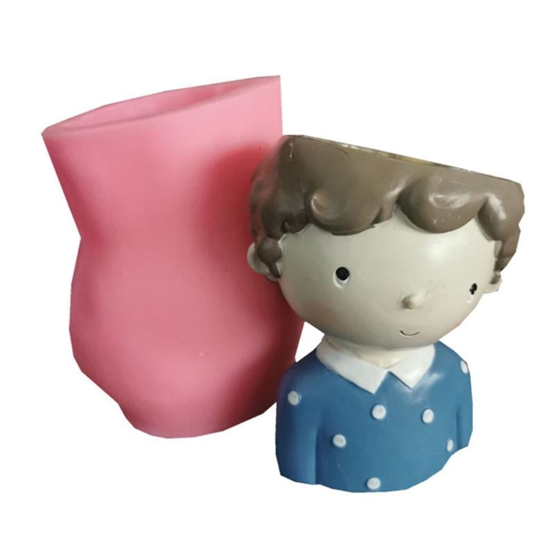 Small Boy Shape Flower Container Silicone Mold Suitable for Crafting Unique Resin Ornaments and Small Plant Displays