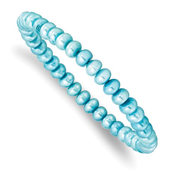 Fashion Bracelet Adjustable & Stretch Wrap Women's Pearl mm 7.5 in 6-7 Teal Button Freshwater Cultured