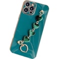 thumbnail image 1 of Fashion Bracelet Case for iPhone 13 Pro Max 12 11 X XR XS SE Mini 7 8 Plus, Shockproof Soft Silicone Back Cover(Dark Green,XR), 1 of 7