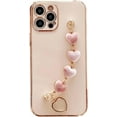 thumbnail image 1 of Fashion Bracelet Case for iPhone 13 Pro Max 12 11 X XR XS SE Mini 7 8 Plus, Shockproof Soft Silicone Back Cover(Pink,X/XS), 1 of 7