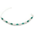 thumbnail image 1 of Fashion Bracelet Silver Plating Emerald Rhinestone Link Bracelet, 1 of 1