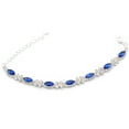 thumbnail image 1 of Fashion Bracelet Silver Plating Sapphire Rhinestone Link Bracelet, 1 of 1