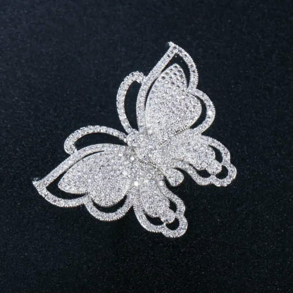 Fashion Brand Cubic Zircon Butterfly Shape Big Rose Gold Bangle Ring Jewelry Set