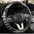 thumbnail image 1 of Fashion Breathable Non-slip Sporty Leather Steering Wheel Cover, Universal 15 Inch Leather Steering Wheel Cover, 1 of 6