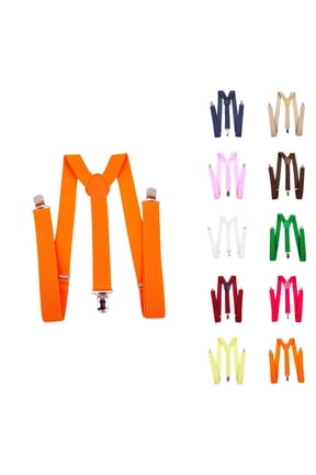 Fashion British Style Solid Color Y-Shaped Suspenders for Women, Adjustable Elastic Band with Metal Clip On Braces