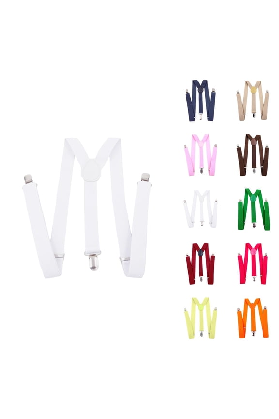 Fashion British Style Solid Color Y-Shaped Suspenders for Women, Adjustable Elastic Band with Metal Clip On Braces