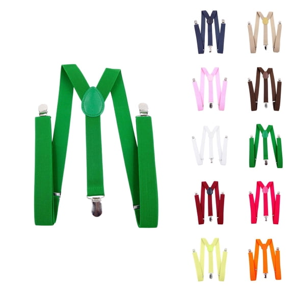 Fashion British Style Solid Color Y-Shaped Suspenders for Women, Adjustable Elastic Band with Metal Clip On Braces