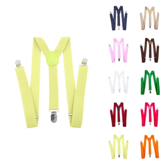 Fashion British Style Solid Color Y-Shaped Suspenders for Women, Adjustable Elastic Band with Metal Clip On Braces