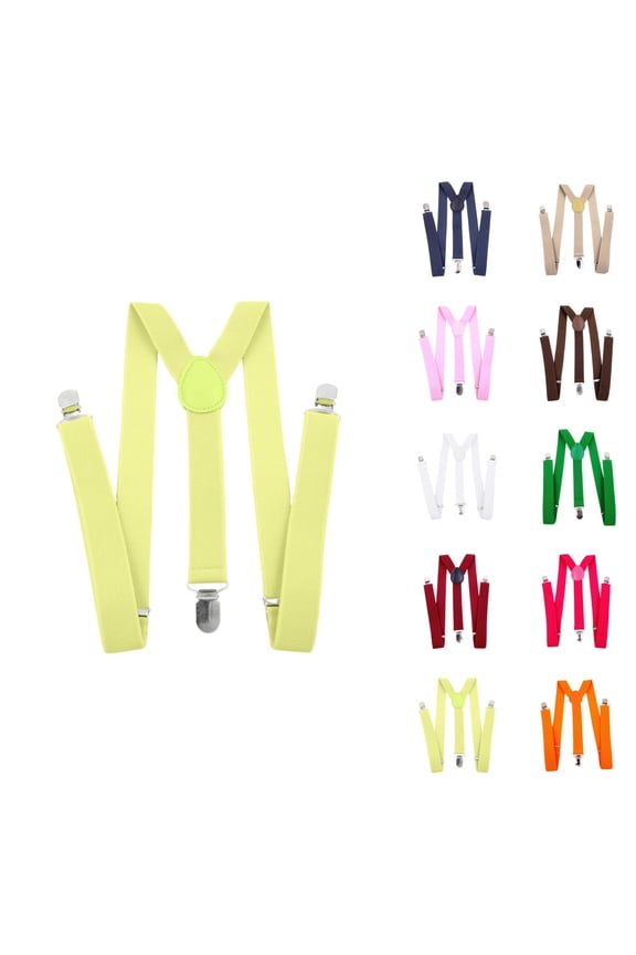 Fashion British Style Solid Color Y-Shaped Suspenders for Women, Adjustable Elastic Band with Metal Clip On Braces