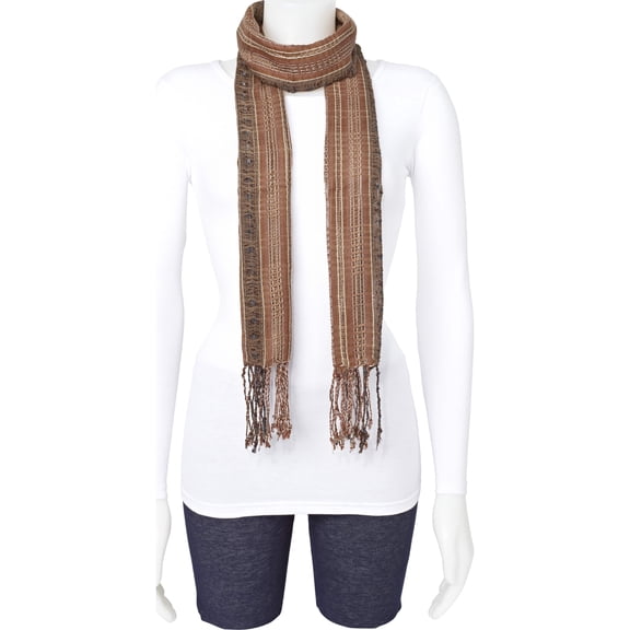 Fashion Brown Striped Fashion Scarf (66 X 18) Made In India gm8361