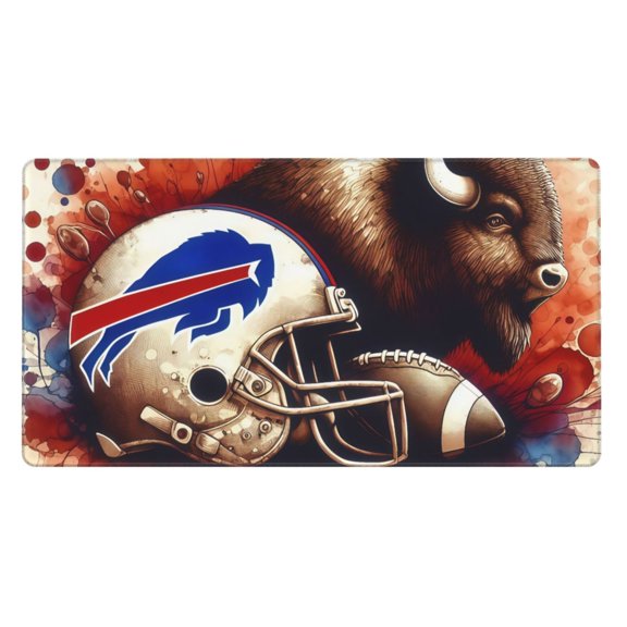 Fashion Buffalo 16x29.5 in Oversized Rubber Mouse Pad 3mm Thick Non-Slip for Office Gaming PC Laptop Work Study Desktop Console Daily Use