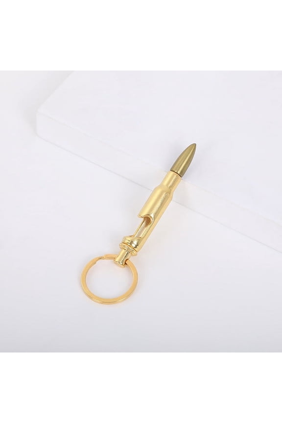 Fashion Bullet Keychain Pendant with Bottle Opener Function Creative Alloy Key Chain Accessory