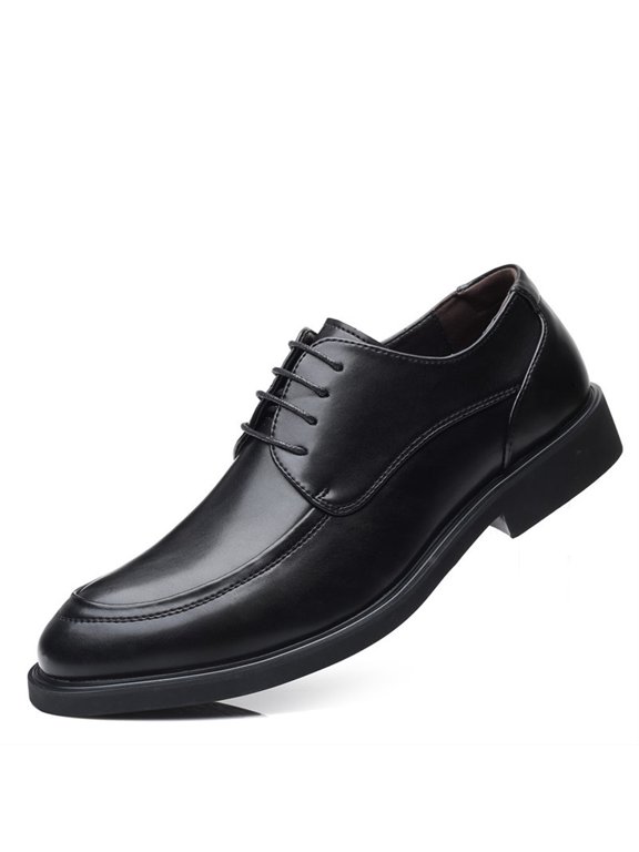 Fashion Business Formal Leather Shoes Small Round Toe Casual Men's Shoes Lace-up Shoes Wedding Shoes Retro Derby Shoes