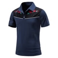 thumbnail image 1 of Fashion Business Shirts for Mens Plus Size Style Embroidered Short Sleeve Printed Shirt Blouse 50% off, 1 of 9