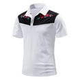 thumbnail image 1 of Fashion Business Shirts for Mens Plus Size Style Embroidered Short Sleeve Printed Shirt Blouse Save to 65% off!, 1 of 9