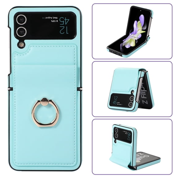 Fashion Business style fastened ring folding phone leather case for Samsung Flip 3