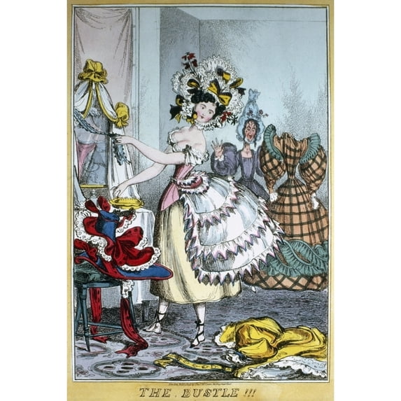 Fashion Bustle C1830. N'The Bustle.' Satirical Etching By William Heath C1830. Poster Print by
