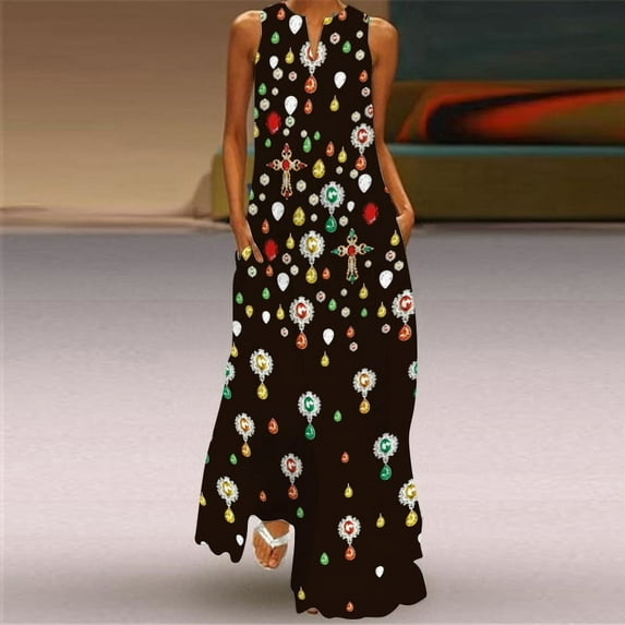 Fashion Butterfly 3D Printed White Dress Casual Plus Size Long Dresses Summer Woman Sleeveless Beach Maxi Dress Women