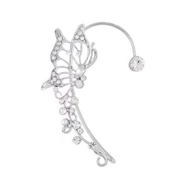 3 Pairs Rhinestone Butterfly Ear Cuffs - Non Piercing Clip Earrings For Women, Adjustable Wrap Around Cartilage