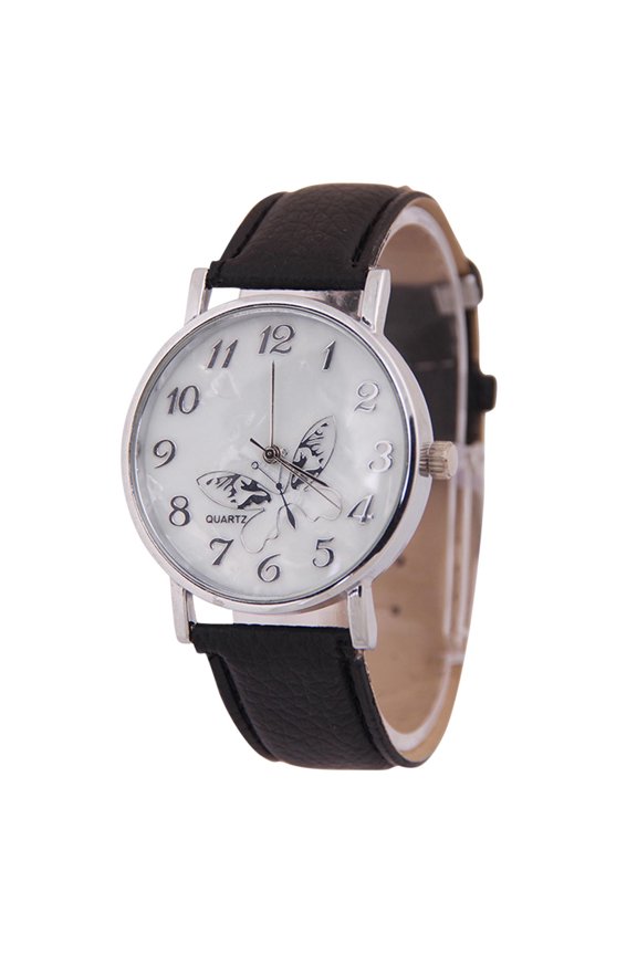Fashion Butterfly Lychee Pattern Pu Leather Strap Watch, Quartz Ladies Watch Pu Leather Strap, Simple Business Ladies Watches.