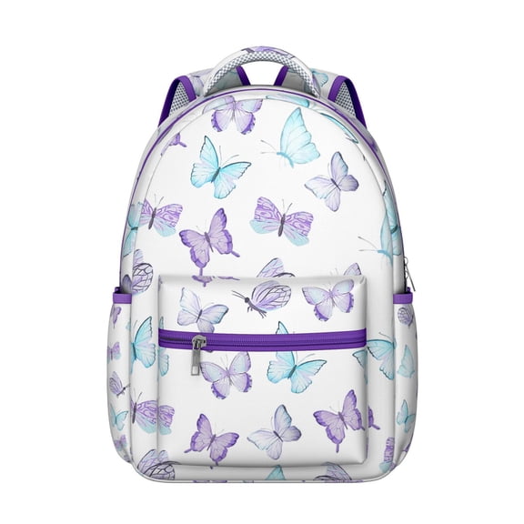 Fashion Butterfly Print Bookbag&nbsp;– Waterproof School Backpack for Teens, Large Storage Space, Padded Back Panel, Great Gift for Middle & High School