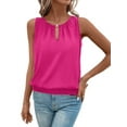 thumbnail image 1 of Fashion Buttoned Round Neck Solid Color Vest Rose Red XL, 1 of 6