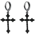 thumbnail image 1 of Fashion CZ Cross Dangle Earrings for Women Hypoallergenic Crystal Charms Drop Dangling Huggie Small Hoop Cartilage Cuff Dainty Punk Faith Jewelry Gifts for Prayer, 1 of 12