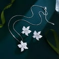 thumbnail image 1 of Fashion CZ Gold Plated Flower Pendent Chain Link Necklace Earrings Jewelry Set, 1 of 9