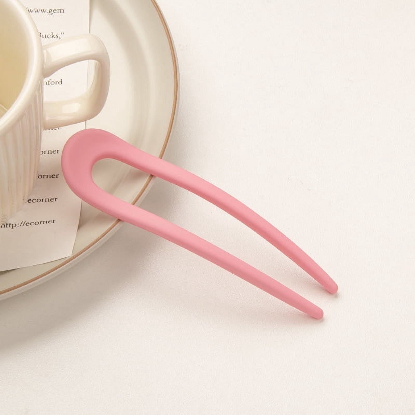 Fashion Candy Color Hair Sticks for Women Shell Hair Clip Pins Minimalist Elegant U Shape Girls Hairpins Hair Bun Maker Headwear