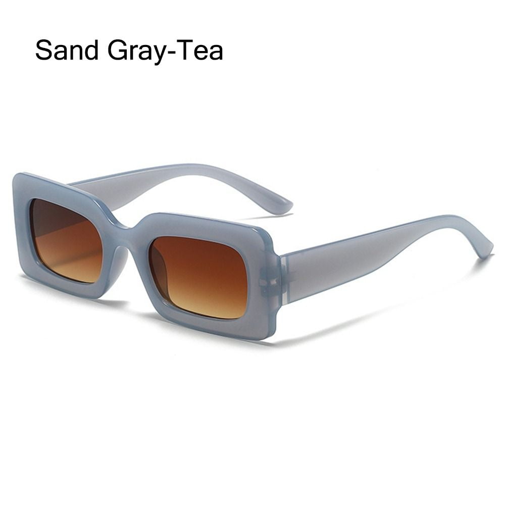 Fashion Candy Color UV400 Protection Retro Sunglasses for Women Men Vintage  Shades Rectangle Sunglasses Y2K Sun Glasses SAND GRAY-TEA